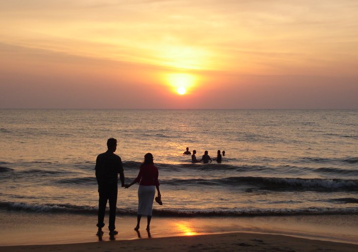 Sunset walk on Negombo Beach